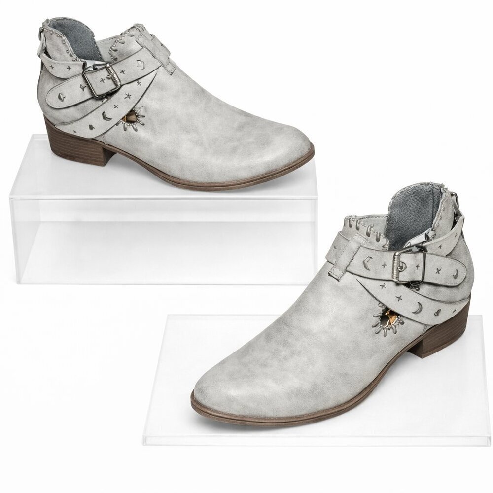 RAMPAGE Tiara Gray Ankle Booties Size 9
